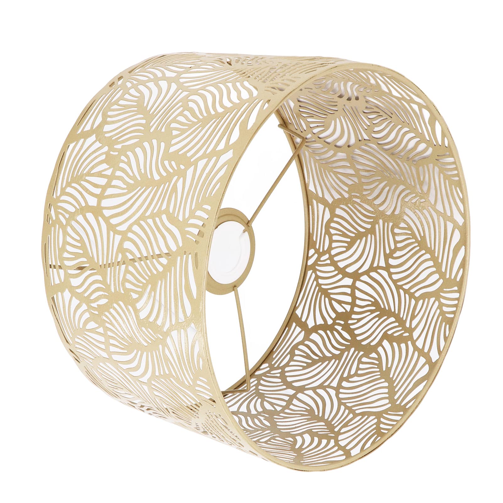Pantalla de Metal para Lámpara de Pie y Mesa, Base E14 E27, Diseño Hojas Grandes Elegante, Hierro Dorado, Decoración Hogar Estilo Simple Ideal Sala Dormitorio