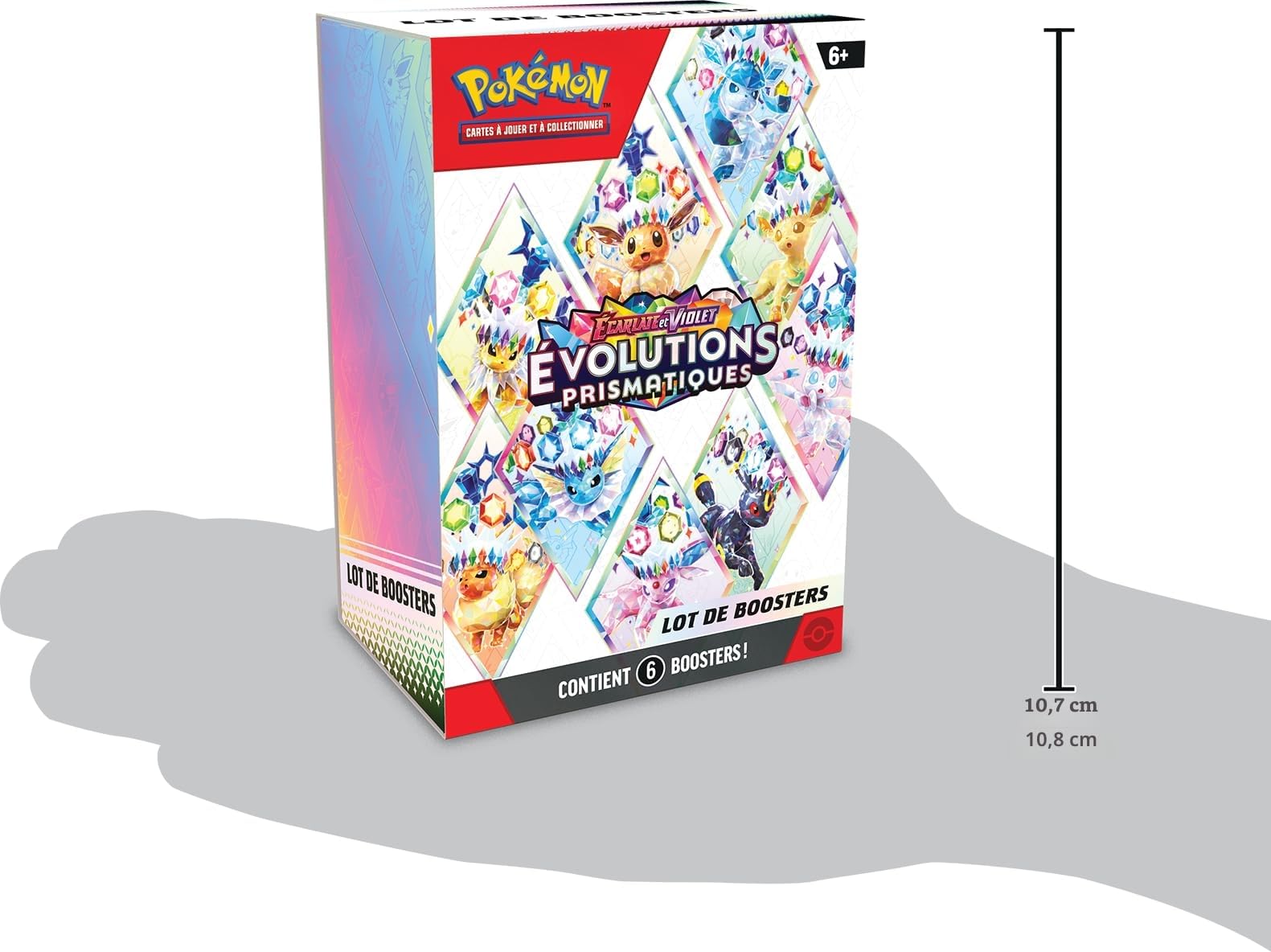 Pokémon: Lot de boosters Écarlate et Violet – Évolutions Prismatiques du JCC Pokémon (6 boosters)