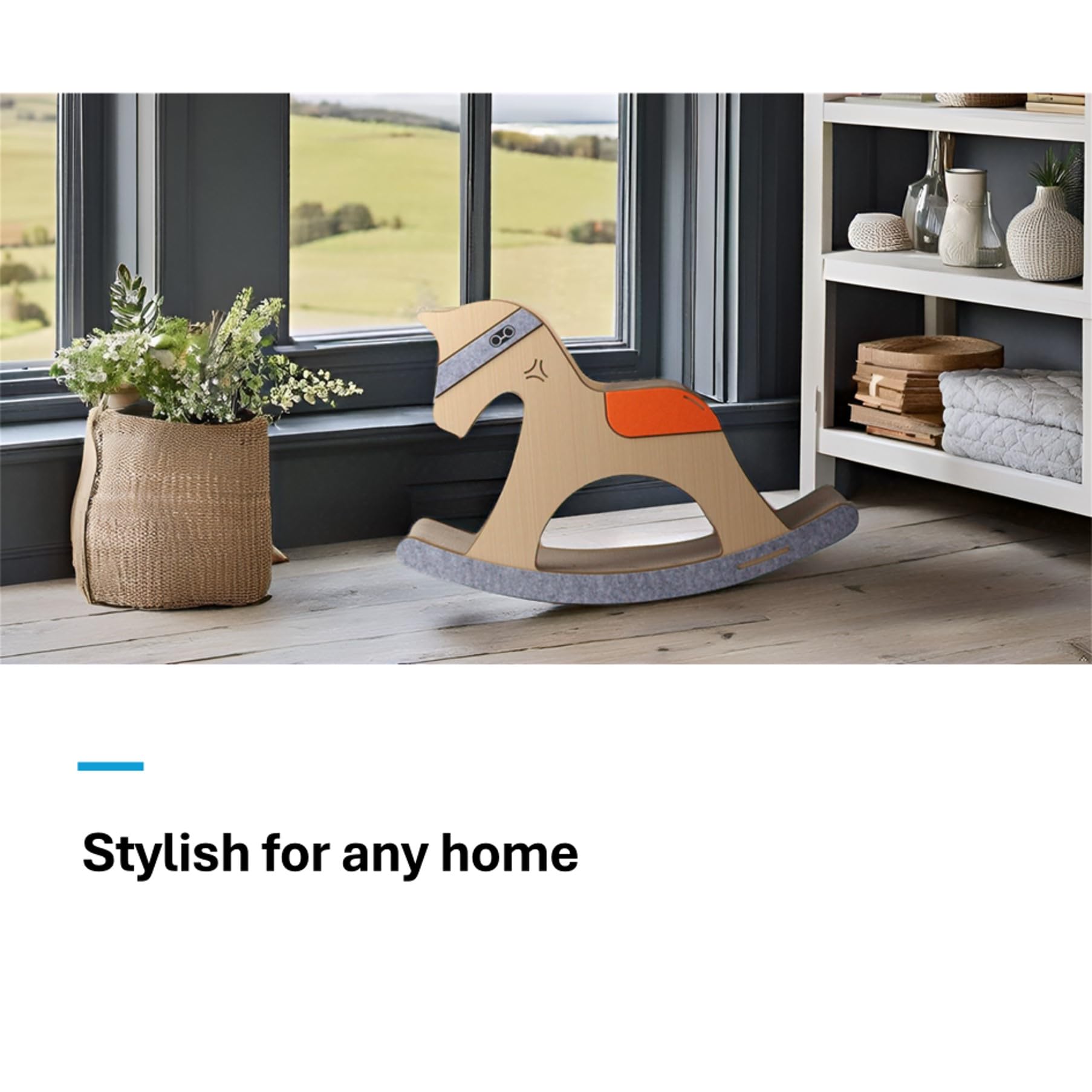 AvitaPaws Rocking Horse Cat Tree - Vintage 3-in-1 Scratcher, Lounger, and Play Toy with Nostalgic Wooden Design, Cute and Multi-Functional Cat Furniture