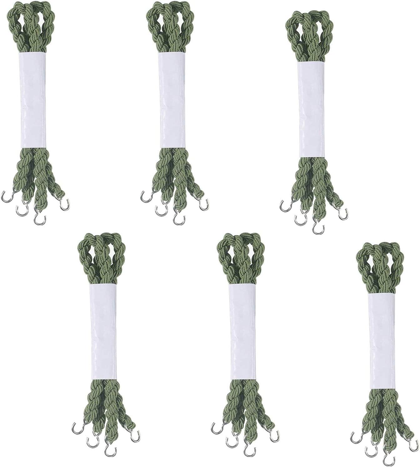 Elastic Boot Straps,6 Pair Army Green Military Boot Bands with Metal Hooks Trouser Twists Leg Ties Garters Twisted Cord for Hiking Climbing Camping