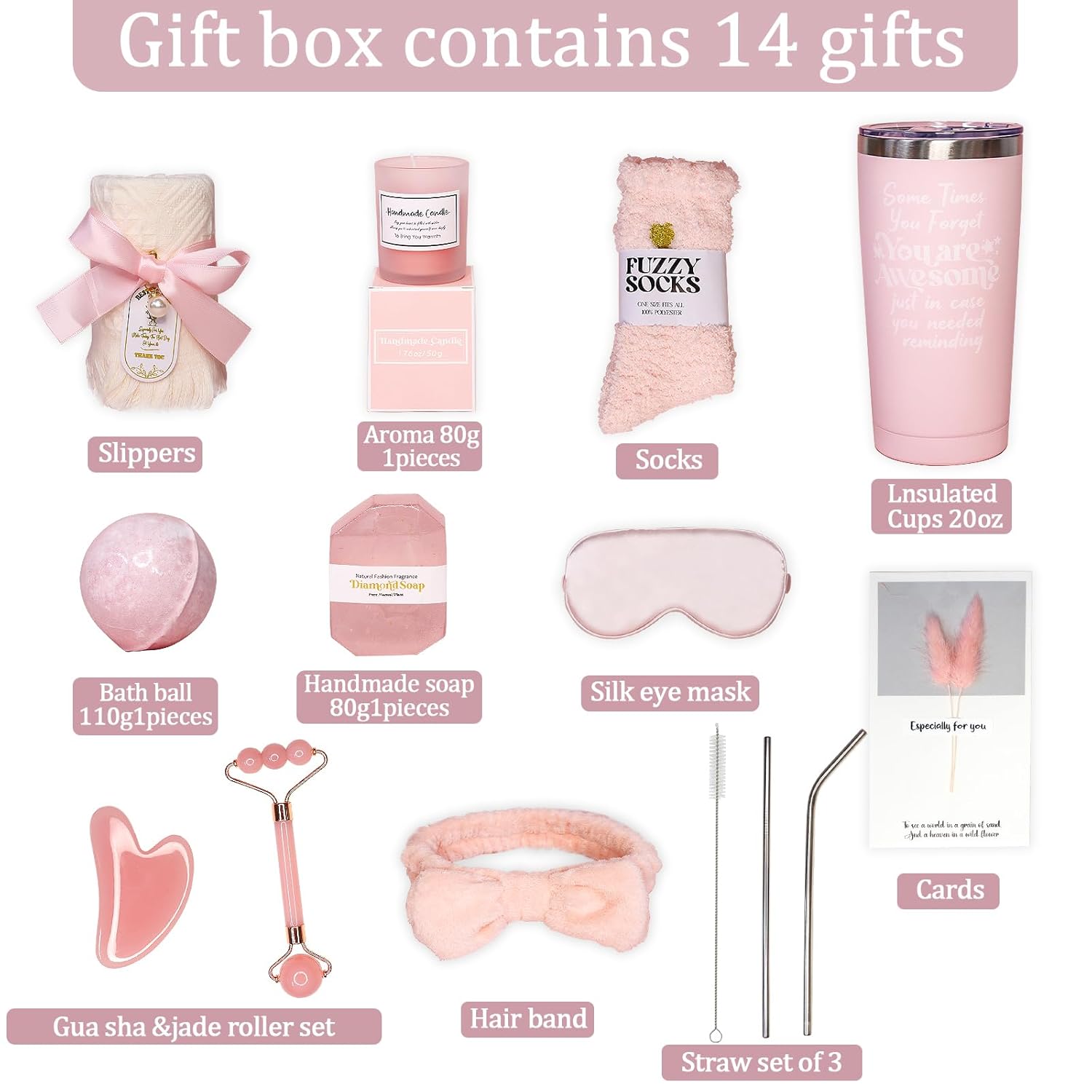 Birthday Gifts for Women, Self Care Gifts, Get Well Soon Gift Baskets for Women, Relaxing Spa Gift Basket Set, Unique Gifts for Friends, Mom, Coworker, Wife, Care Set for Mother's Day, Christmas - Image 2