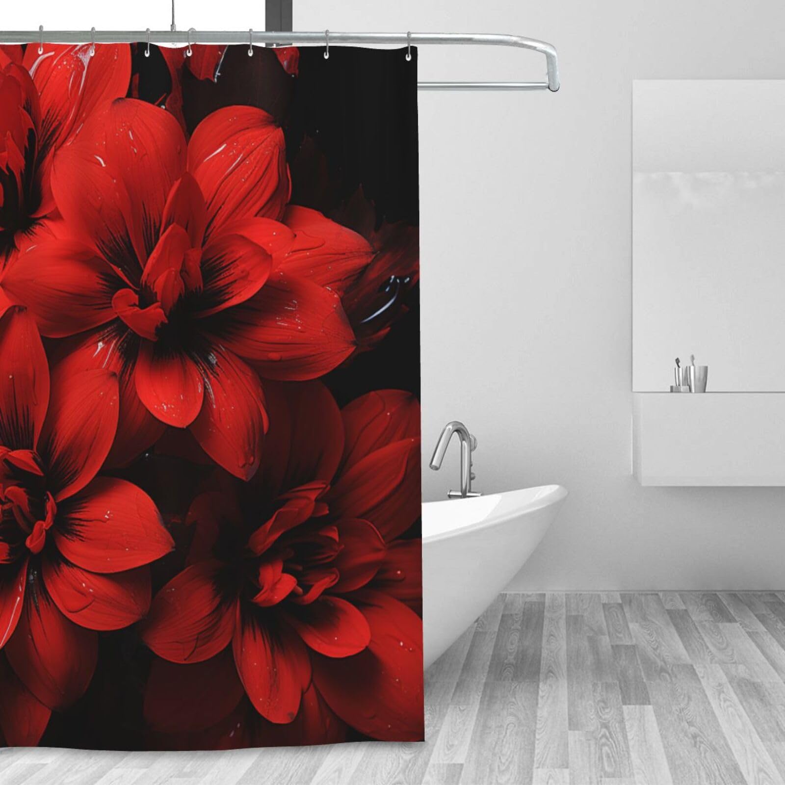 Rideau de douche anti-éclaboussures en tissu épais lavable 183 x 183 cm