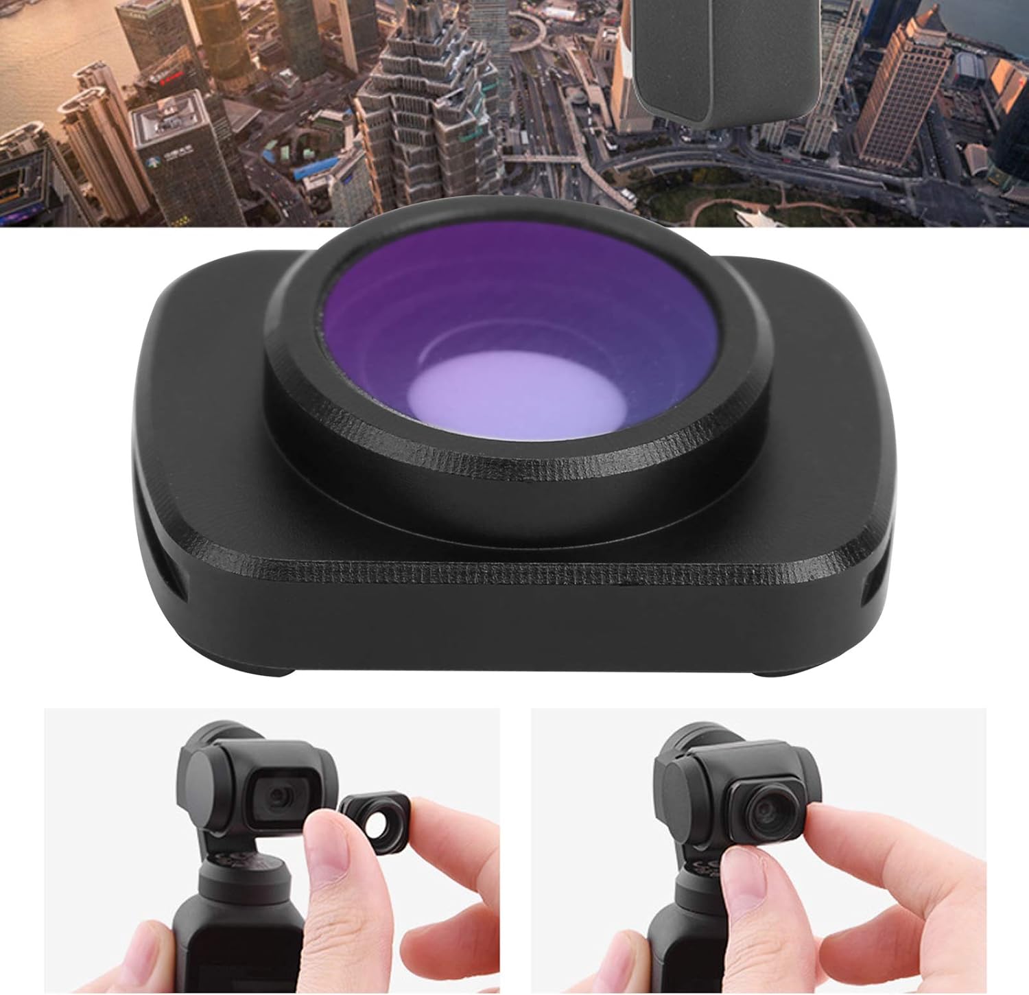 Wide Angle Lens for Portable External Wide Angle Magnetic Anamorphic Lens for Handheld Gimbal Camera Optical Glass Lens