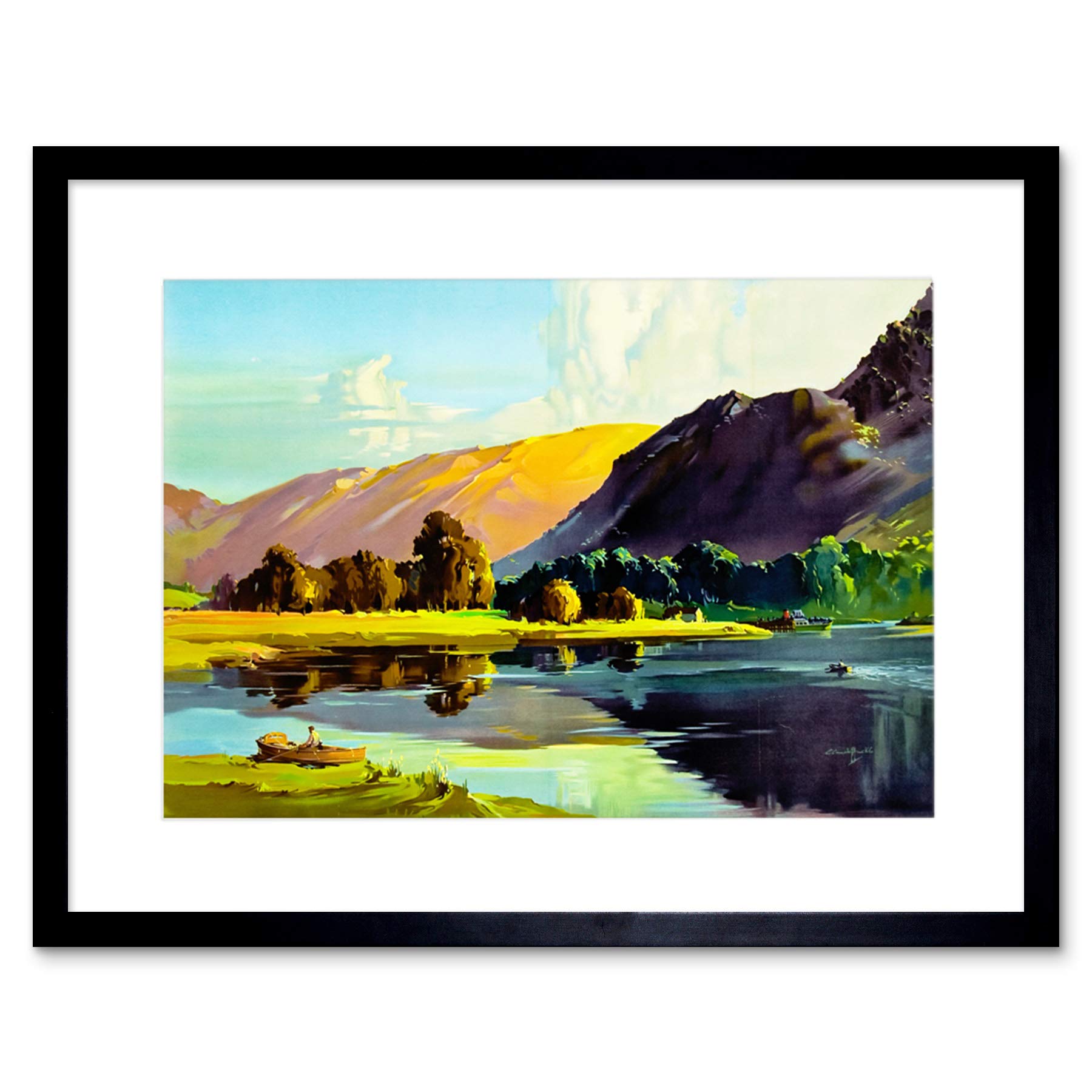 Wee Blue Coo Painting Lake District Cumbria England Scenic Framed Wall Art Print