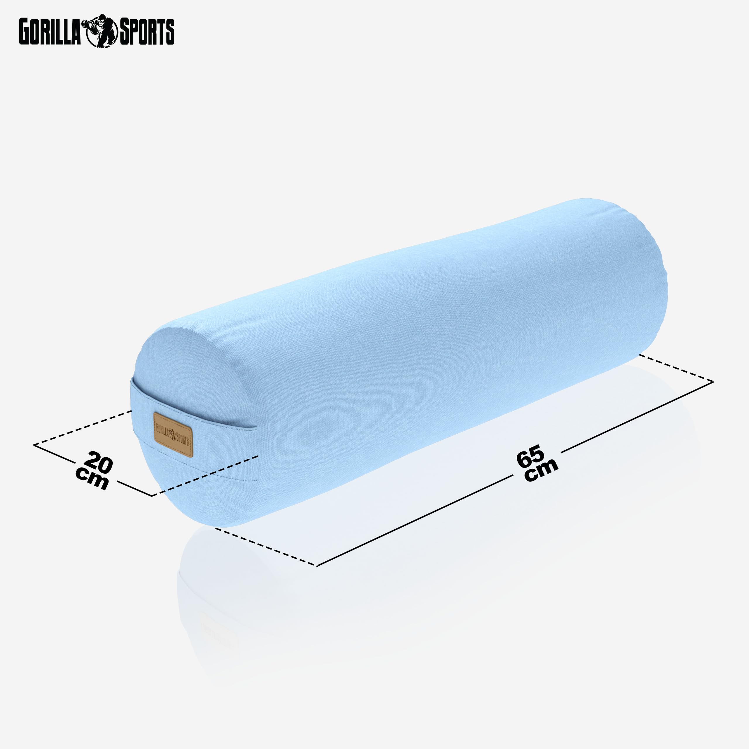 Coussin De Yoga Demi-lune Gorilla Sports – Hauteur 19 Cm, 100% Coton, Housse Lavable, Remplissage épeautre Bio, Plusieurs Couleurs