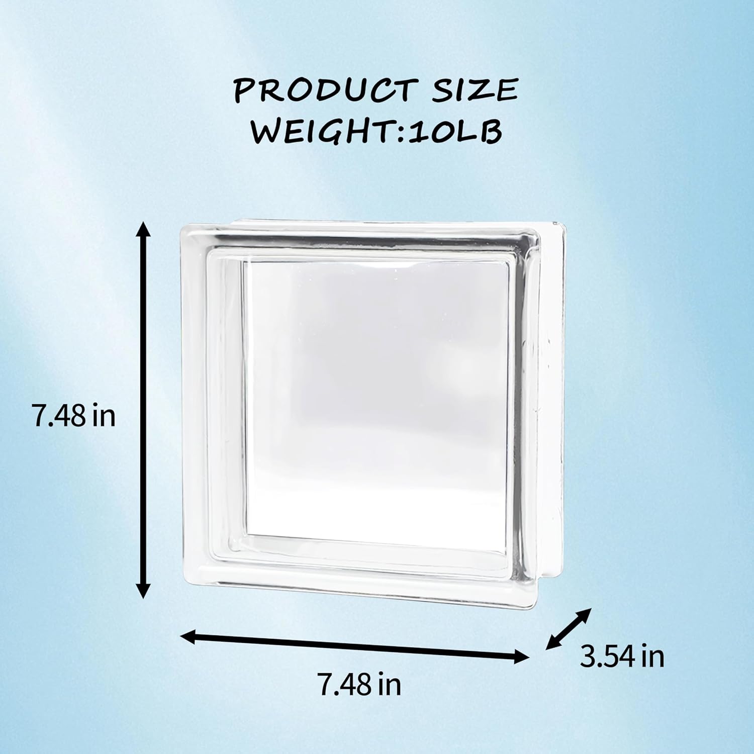 4 Pack-7.48"x7.48"x3.54" High Fully Transparency Square Hollow Glass Brick - Used in Building Fields Such as Restaurant partitions,bathrooms,as Well as for DIY Lighting fixtures etc