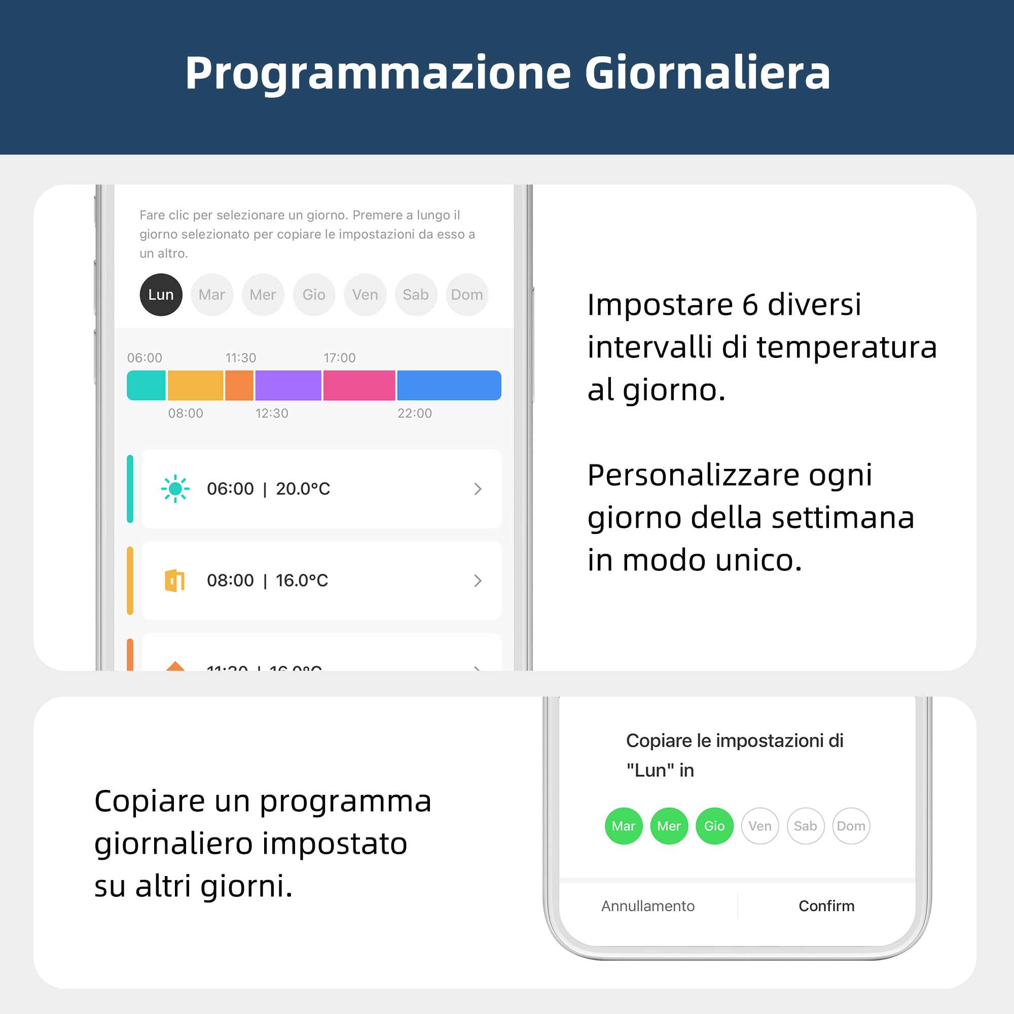 Termostato WiFi intelligente, adatto per caldaie a gas, Cronotermostato Programmabile giornaliera,a batteria digitale intelligente, compatibile con Alexa e Google Assistant - controllo Tuya