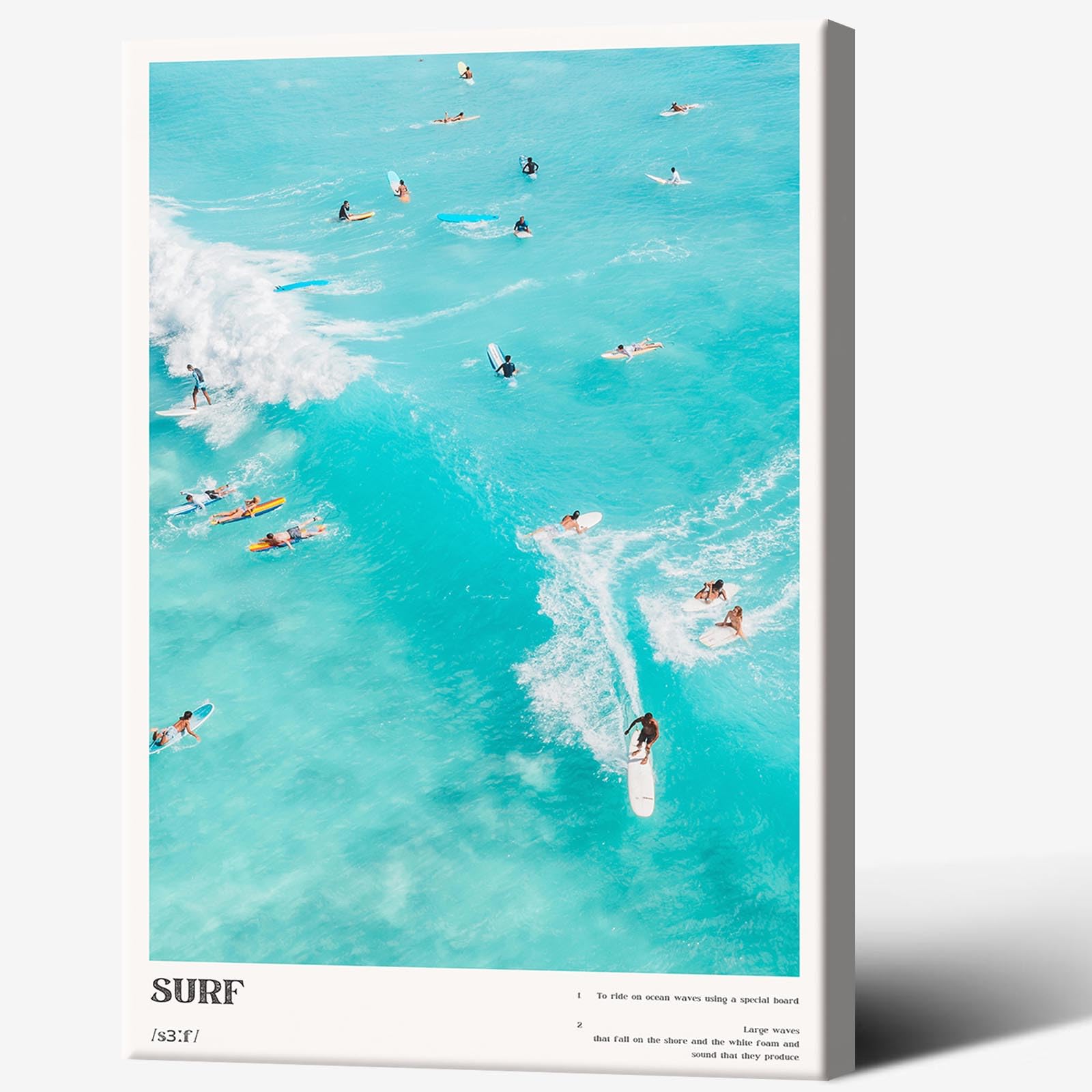 Bittiler Blue Coastal Surf Up Poster Trendy Life Summer Beach Multiplayer Ocean Vacation Wall Art Beautiful Waves Seascape Prints Painting For Home