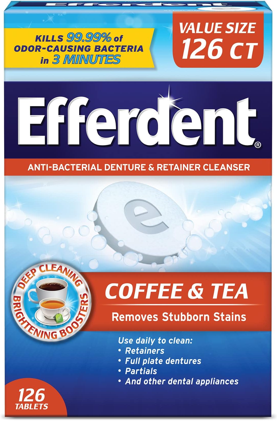 Coffee & Tea Anti-Bacterial Denture Cleanser Tablets