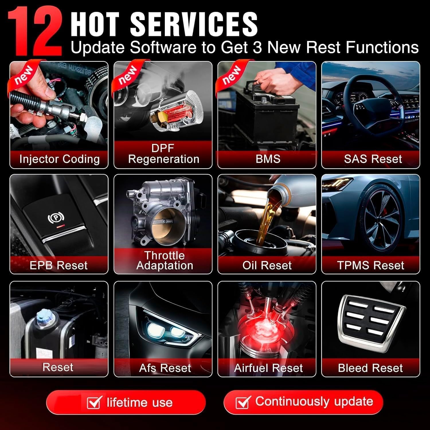 Launch CRP129E V3.0 Scanner OBD2 Diagnosi Multimarca Motore ABS SRS AT + 12 Servizi Reset Olio FAP TPMS EPB SAS Coding Iniettori BMS Aggiornamenti a Vita