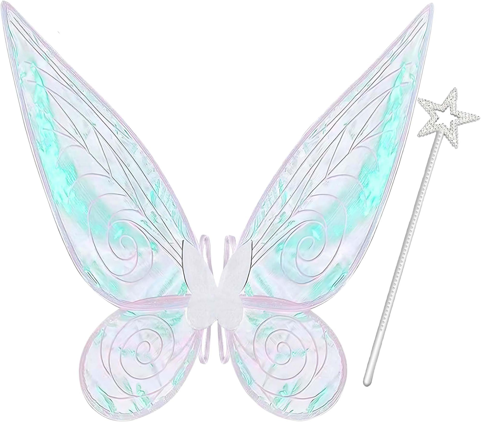 Fairy Wings, Butterfly Wings for Women Adults Fairy Costume Accessories for Halloween Cosplay Party Dress up (White)