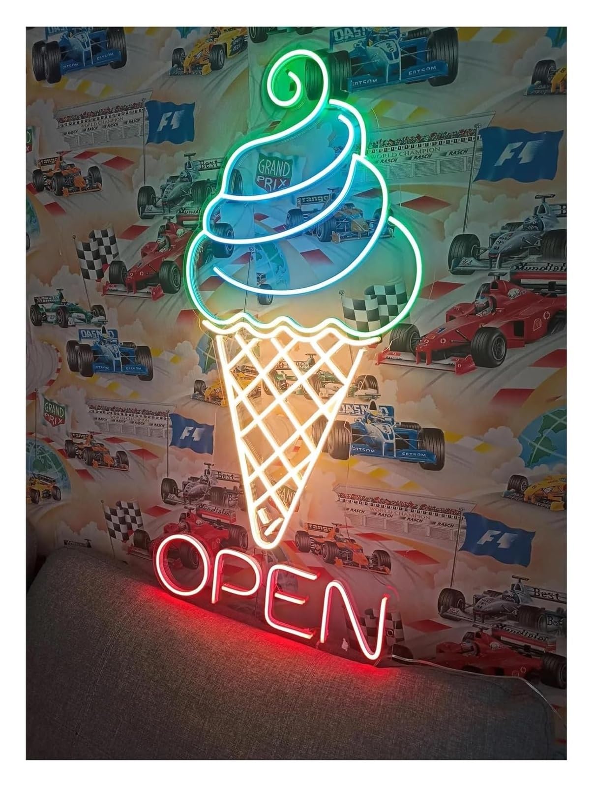 Wexxaii neon Light Sign Neon Signs Light Decor Open Sign for Ice Cream