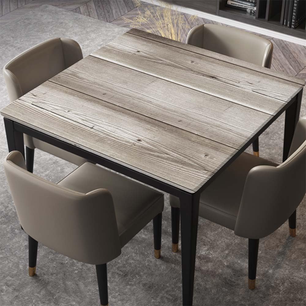 Fitted Tablecloth Wood Texture Table Cloth Square Cover Grey Wooden Tablecloths Waterproof Polyester Cloths Washable Covers for Home Farmhouse Tables, Fit for 60"x60" Table, Style5