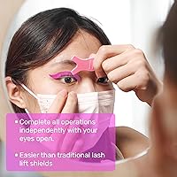 Vista 3 de Libeauty Barras de elevación de pestañas, almohadillas coreanas sin pegamento, diseñadas para levantamiento de pestañas de ojos abiertos, varillas