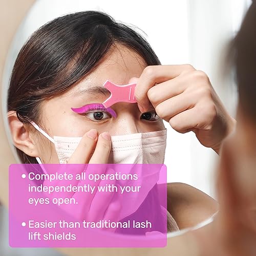 Miniatura 3 de Libeauty Barras de elevación de pestañas, diseñadas para aplicación de ojos abiertos, almohadillas de elevación de pestañas coreanas sin pegamento,