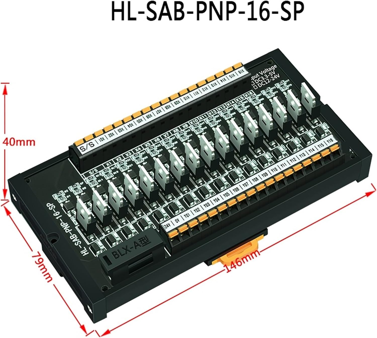 VARNOK PLC Signal Amplifier Board Quick Terminal Block Single Chip Microcomputer PLC Signal Amplifier Board Input and Output PNP/NPN Photocoupler Isolation(16 Channels,Input 12V-24V_Output PNP)