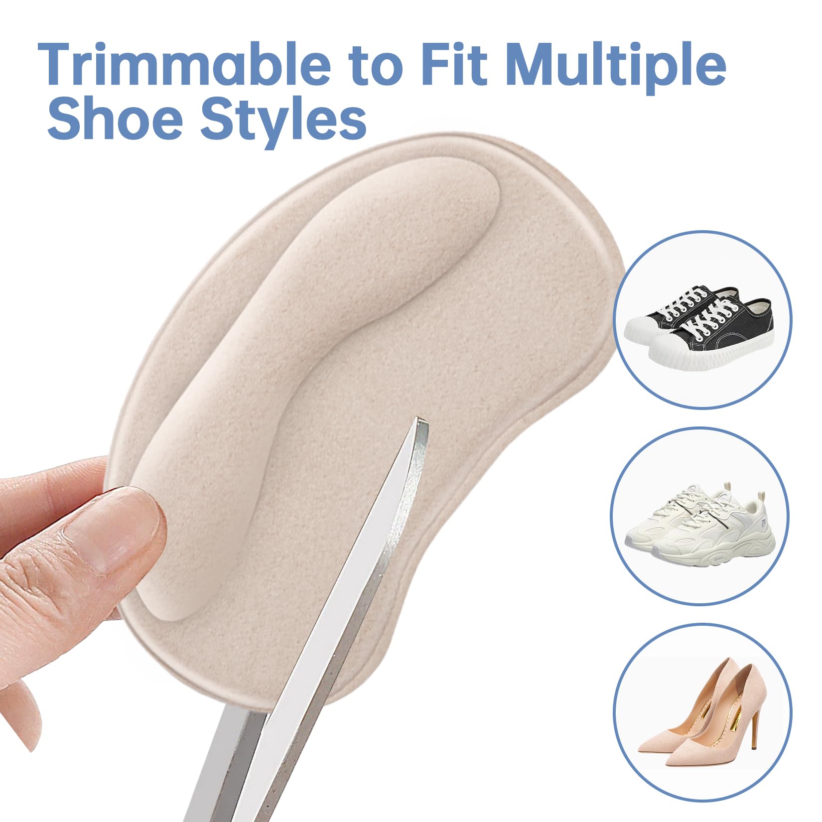 COMFWALK Felt Tongue Pads For Shoes - Soft Self-Adhesive Shoe Inserts (3 Pairs - View #8
