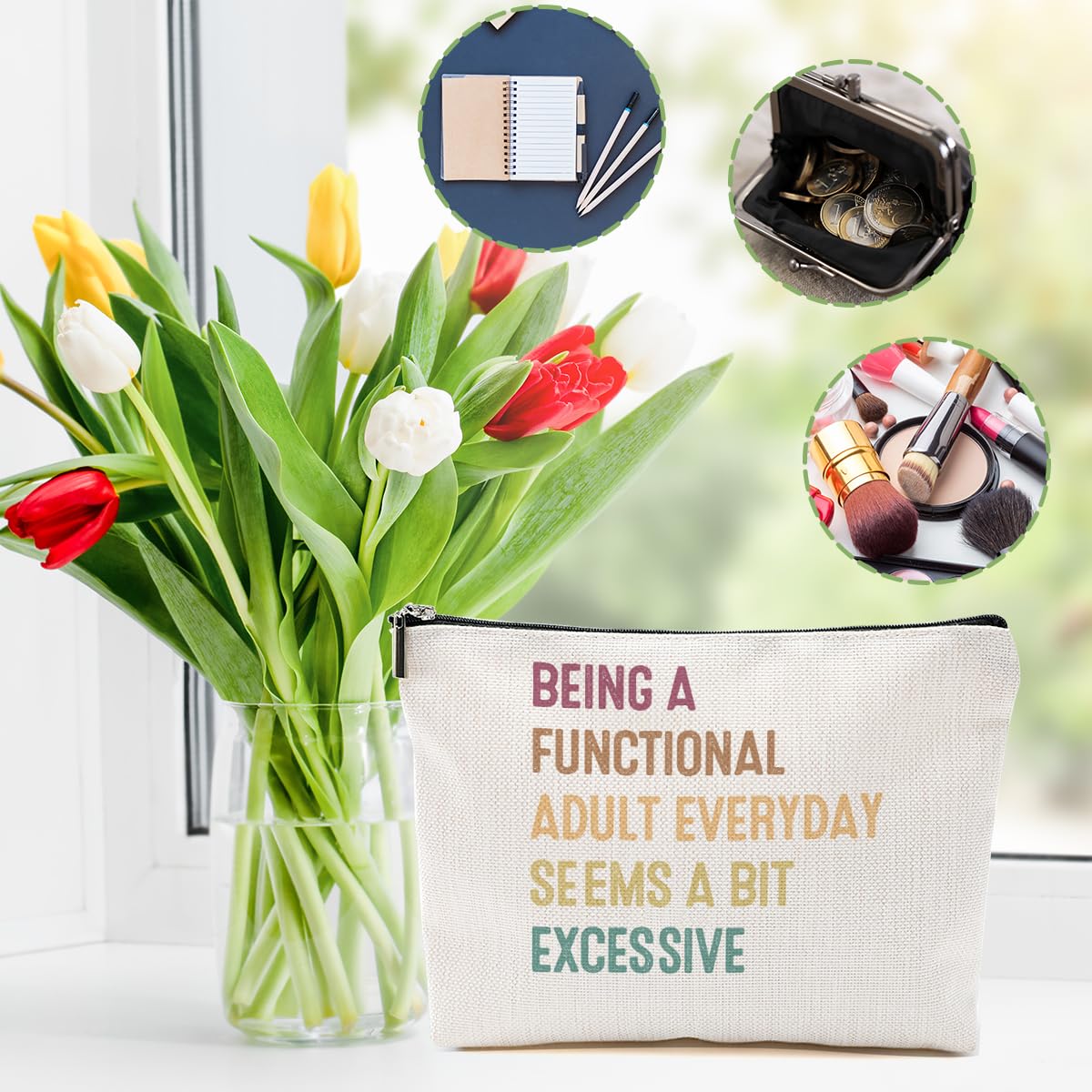 Funny Gifts Gag Gifts Makeup Bag Novelty Gifts Sarcastic Cosmetic Bag Humor Joke Travel Toiletry Bag Christmas Birthday Funny Gift for Women Best Friend Bestie Coworkers Boss Bestie