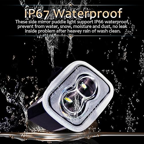 Miniatura 4 de D-Lumina Conjunto de luz LED de charco de espejo lateral compatible con Fo-rd 2015-2021 F-150 2017-2021 F-250 F-350 Super Duty, bajo el espejo,