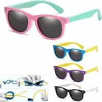 Óculos de Sol Infantil Unisex Proteção 100% UVA/UVB Lentes Polarizadas. Super Resistênte e Flexível, Não Quebra