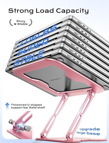 Miniatura 4 de Soporte ajustable para computadora portátil, plegable, soporte ergonómico para computadora portátil para Google PixelBook, Dell XPS, HP, Alienware,