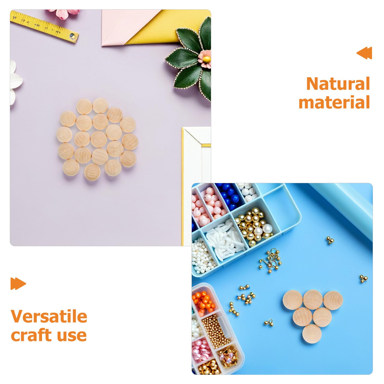 Homoyoyo Bolas de Madera Semiesféricas sin Terminar para Manualidades 200 Piezas 15-30 MM Medias Cuentas Naturales para Decoración Pintura y Proyectos Creativos Hogar y Eventos