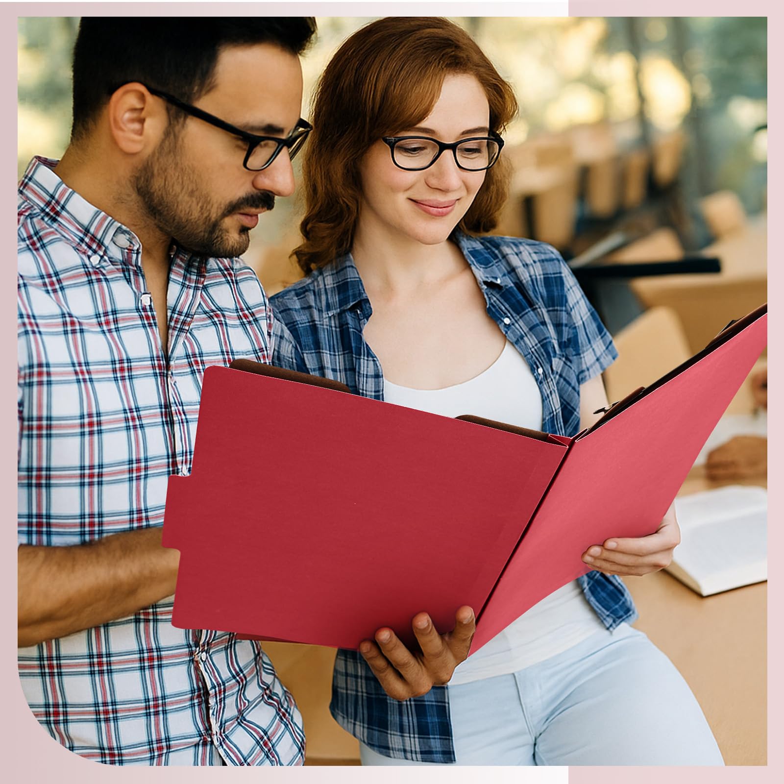 AmazingSpark 12 cartelle di classificazione di dimensioni legali, 2 divisori in cartone pressato, con espansione da 8,9 cm, chiusura a 2 rebbi, organizer resistente per ufficio, insegnanti, scuola di