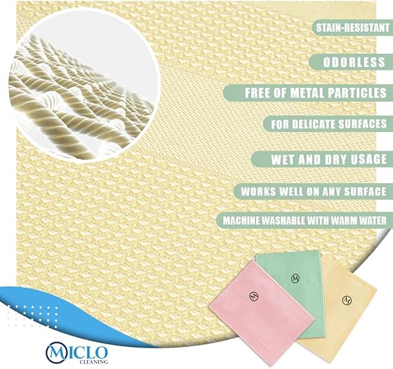 MICLO CLEANING | Microfiber Cleaning Cloth Set of 3 | Magic Cloth | Glass, Mirror Cloth | Soft Series