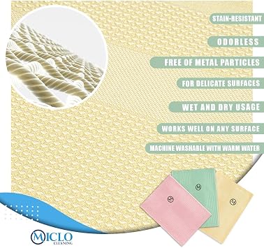 MICLO CLEANING | Microfiber Cleaning Cloth Set of 3 | Magic Cloth | Glass, Mirror Cloth | Soft Series