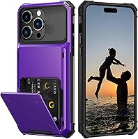 Vista 44 de Nvollnoe Compatible con iPhone 15 Funda con ranura para tarjetas, resistente, protectora de doble capa, a prueba de golpes, ranura oculta