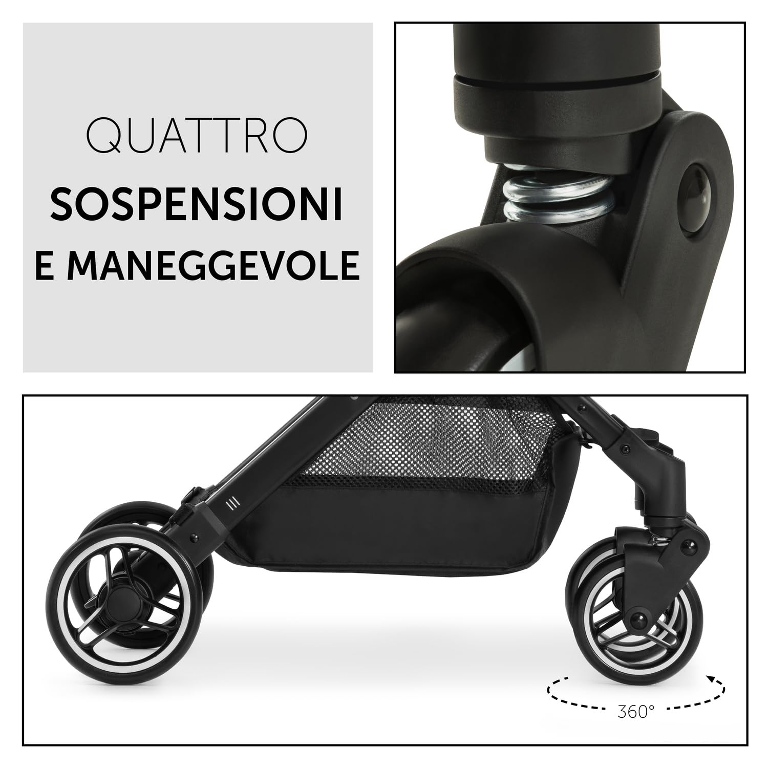 hauck Passeggino Da Viaggio Travel N Care Per Bambini Dalla Nascita a 22kg - Buggy Reclinabile, Ultraleggero 6,9kg - Si Piega Con Una Mano, UPF50+, Ruote EVA, Cesto Fino a 3kg - Verde oliva