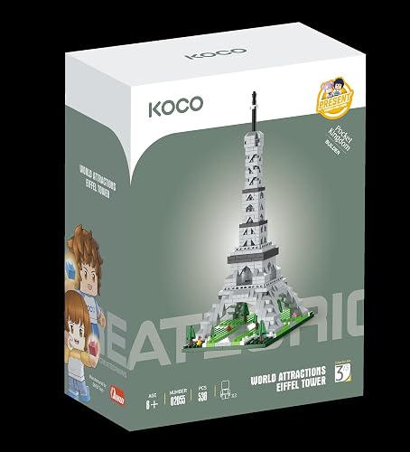 Koco World Famous Monuments Eiffel Tower Toy Building 538-Piece Set