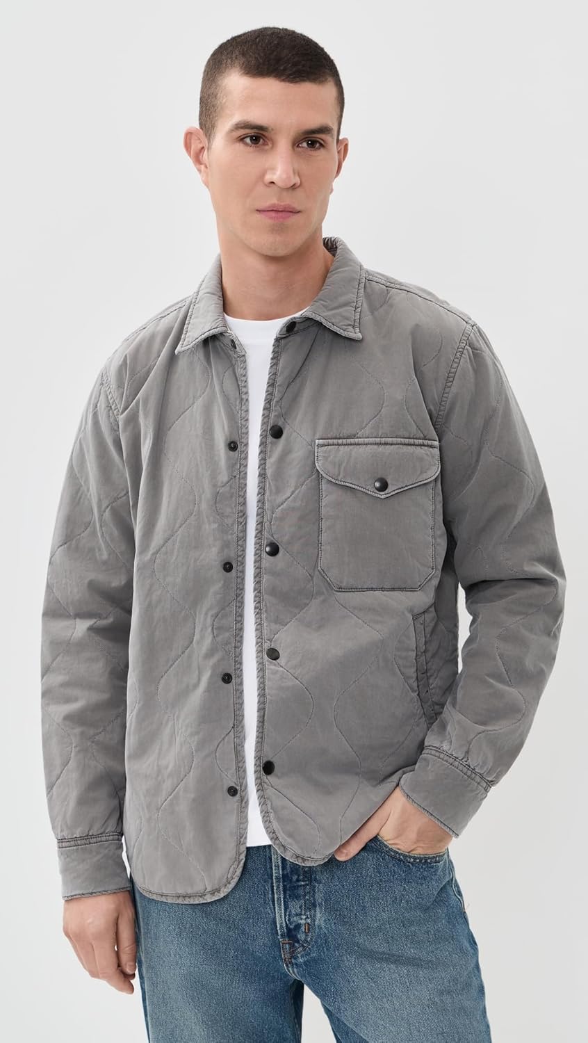 Save Khaki Men's Flight Quilted Shirt Jacket - Image 2