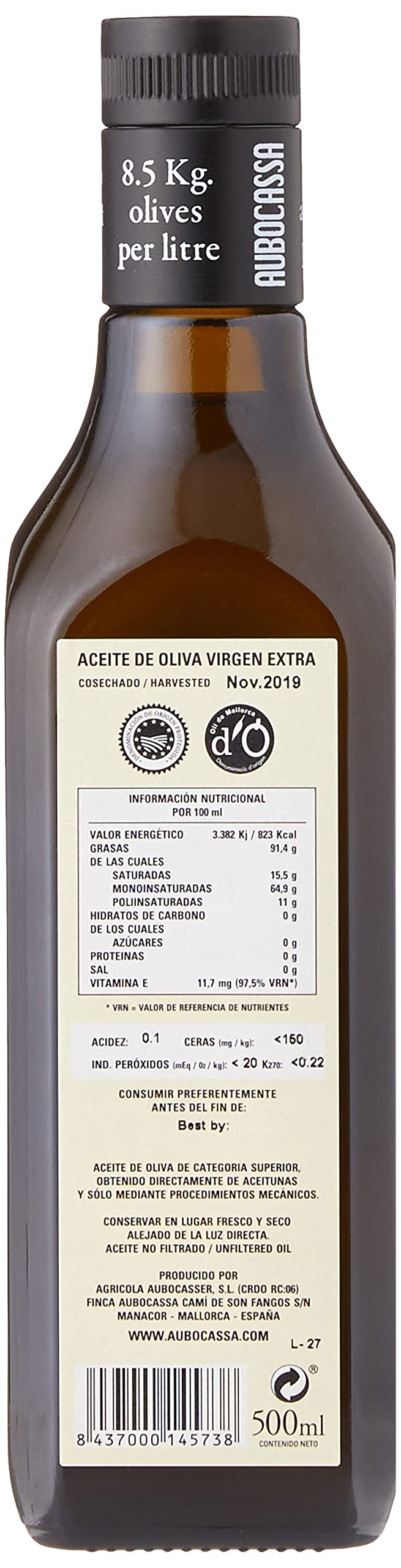 Roda Aubocassa oliwa z oliwek z Majorki, 500 ml
