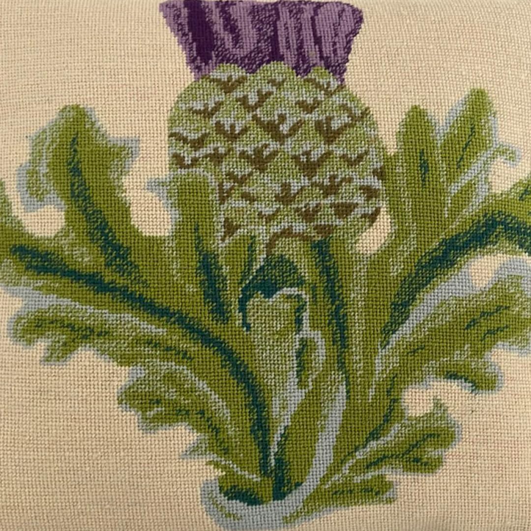 HM NABAVIAN Appletons Wool Needlepoint Kit – Flanders Range -Scottish Thistle (Cream) by The Flanders Tapestry Collection