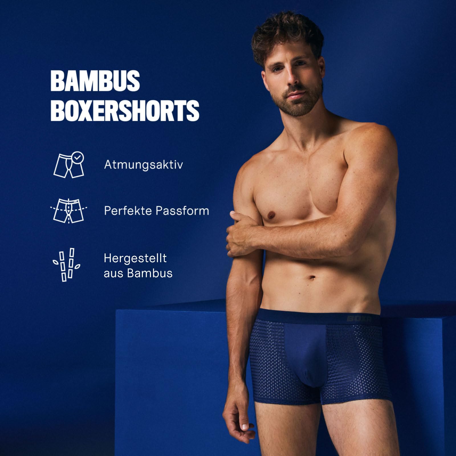 BOXR Underwear Bambus Boxershorts Herren 4er Pack Unterhosen Männer Ultra-Weich Atmungsaktiv Premium-Komfort Herren Unterwäsche
