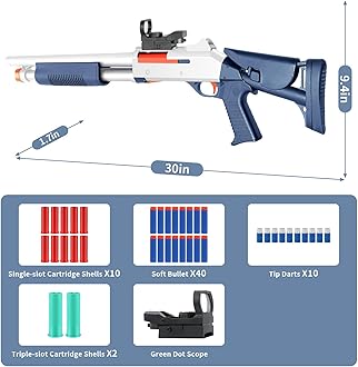 Toy Gun Models Foam Blasters (33-Inch) Soft Bullet Shotgun,Empty Shell Ejecting Design [with10 Shell 40 Soft Darts] Perfect for Indoor and Outdoor Play