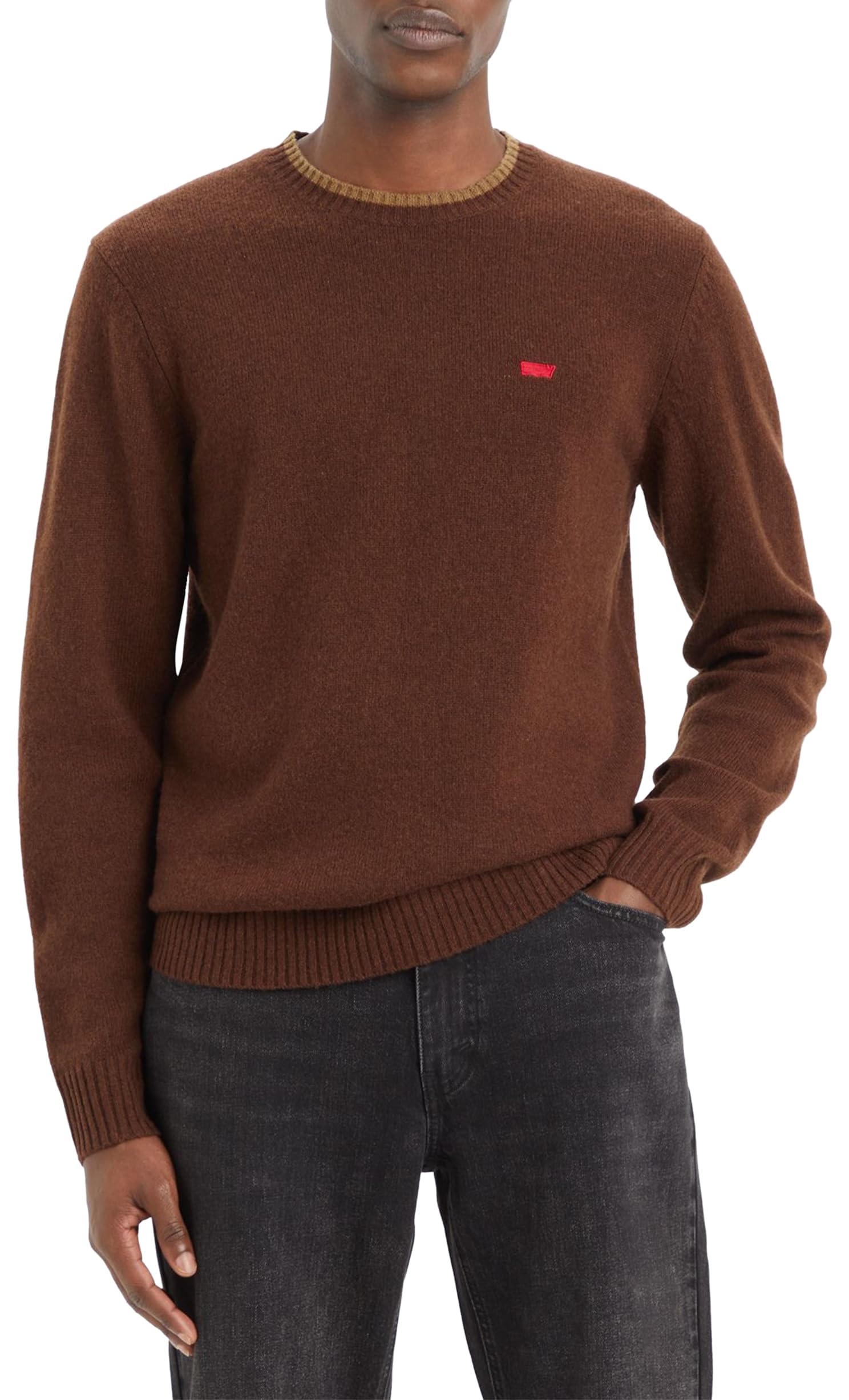 Levis Men's Crew Sweatshirt Brown Extra Small