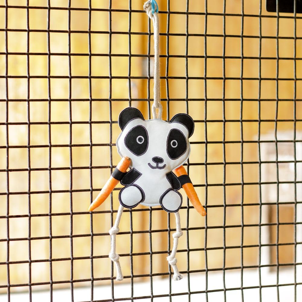 Schneiders Stable Toys for Horses | Durable 3D Horse Enrichment Toys for Stall Play or Travel | Suede Shell, Polyfill & Rope Legs for Interactive Fun | Panda