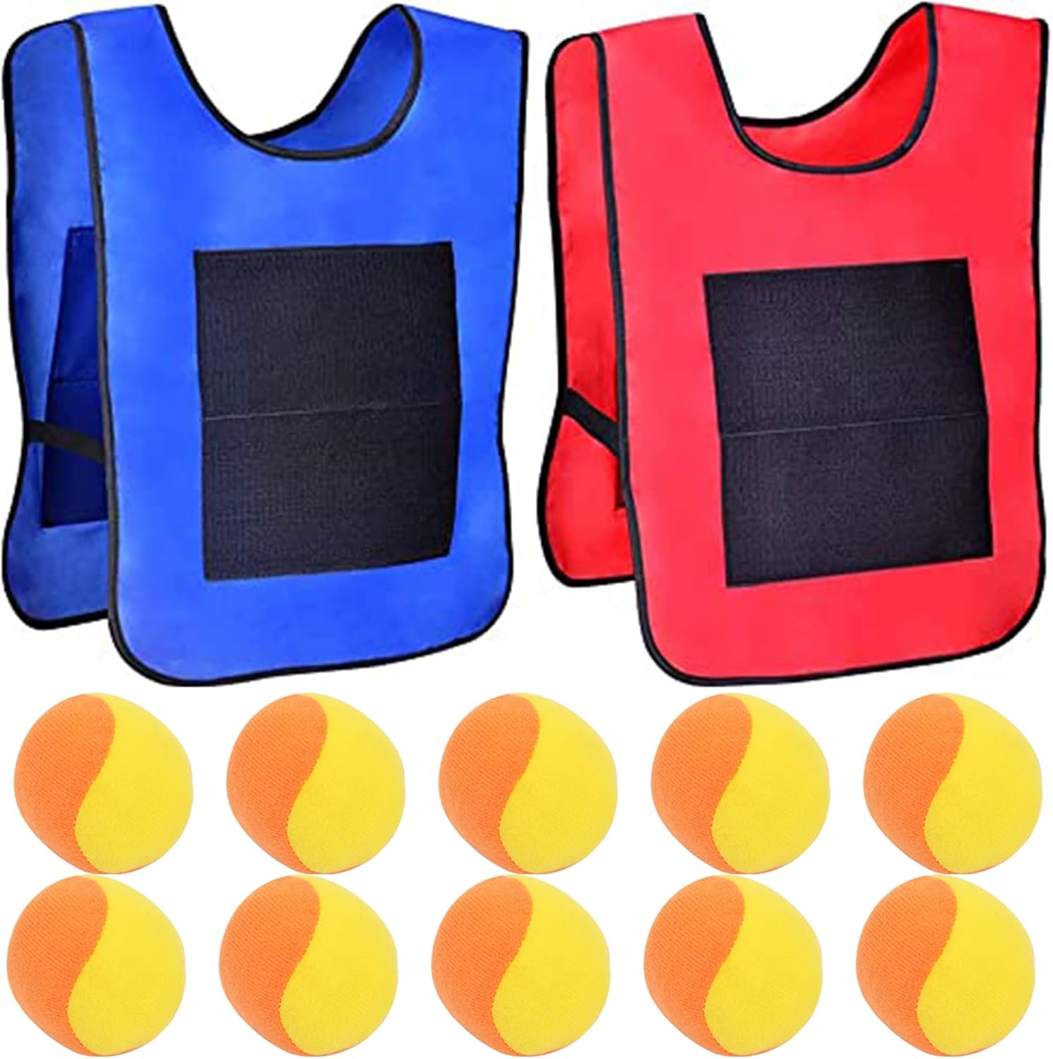 Excefore Dodgeball Game Set, 2 Sticky Target Vests with 10 Cotton Balls Throwing Target Game