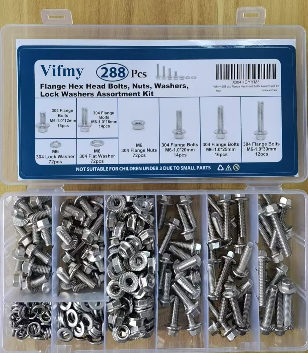Stainless Steel Flange Bolt & Nut Kit - 288 Pcs -8
