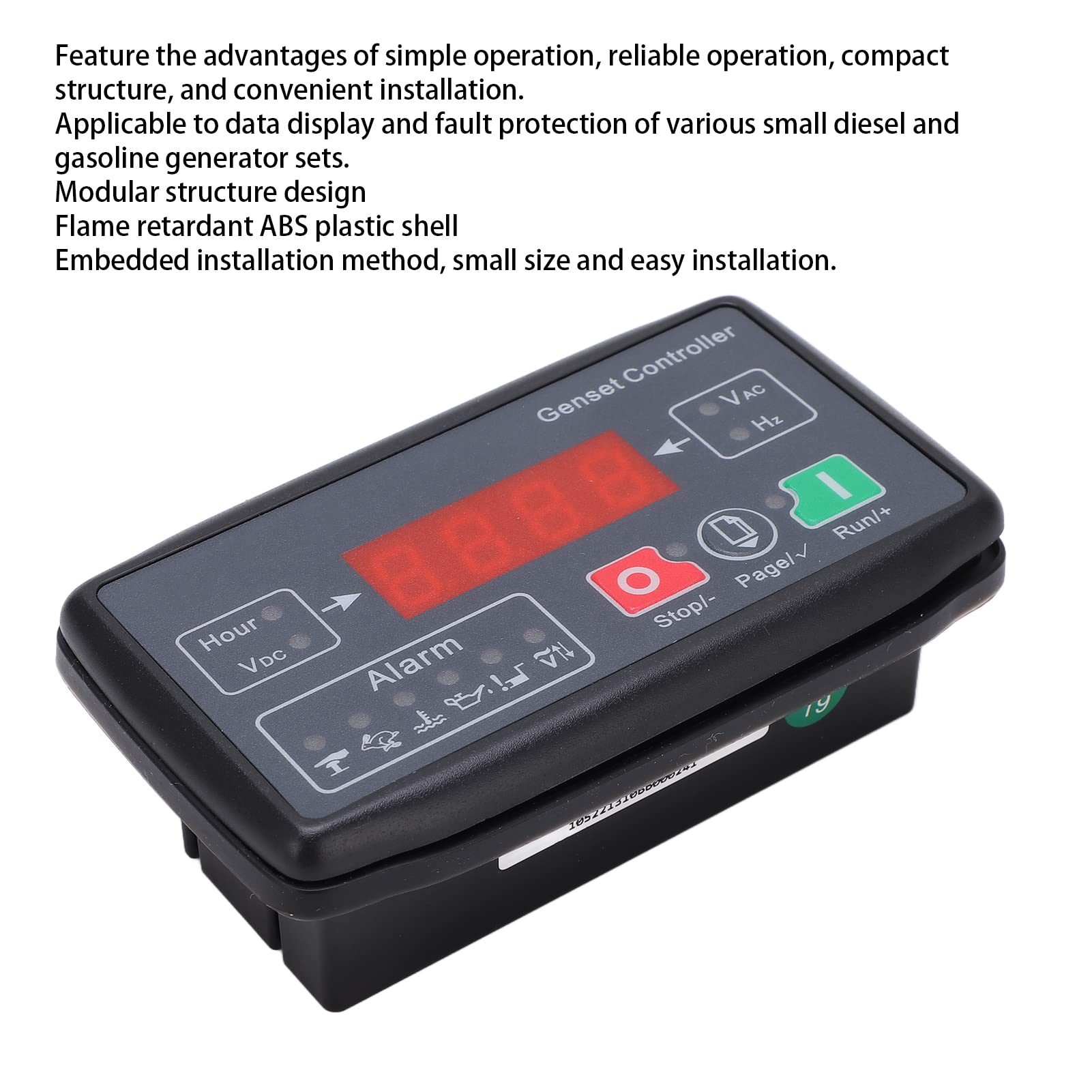 linxiaojix Controller del Gruppo elettrogeno, Display Digitale a LED del Controller del Gruppo elettrogeno con avviamento Automatico a Struttura modulare per Piccola Benzina