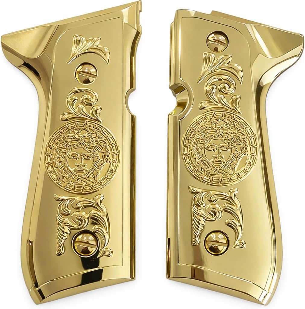 Custom for Beretta 92 96 Grips Beretta 92F, 92FS, M9, 96 Grips Gold Plated Beretta Grip Screws Included