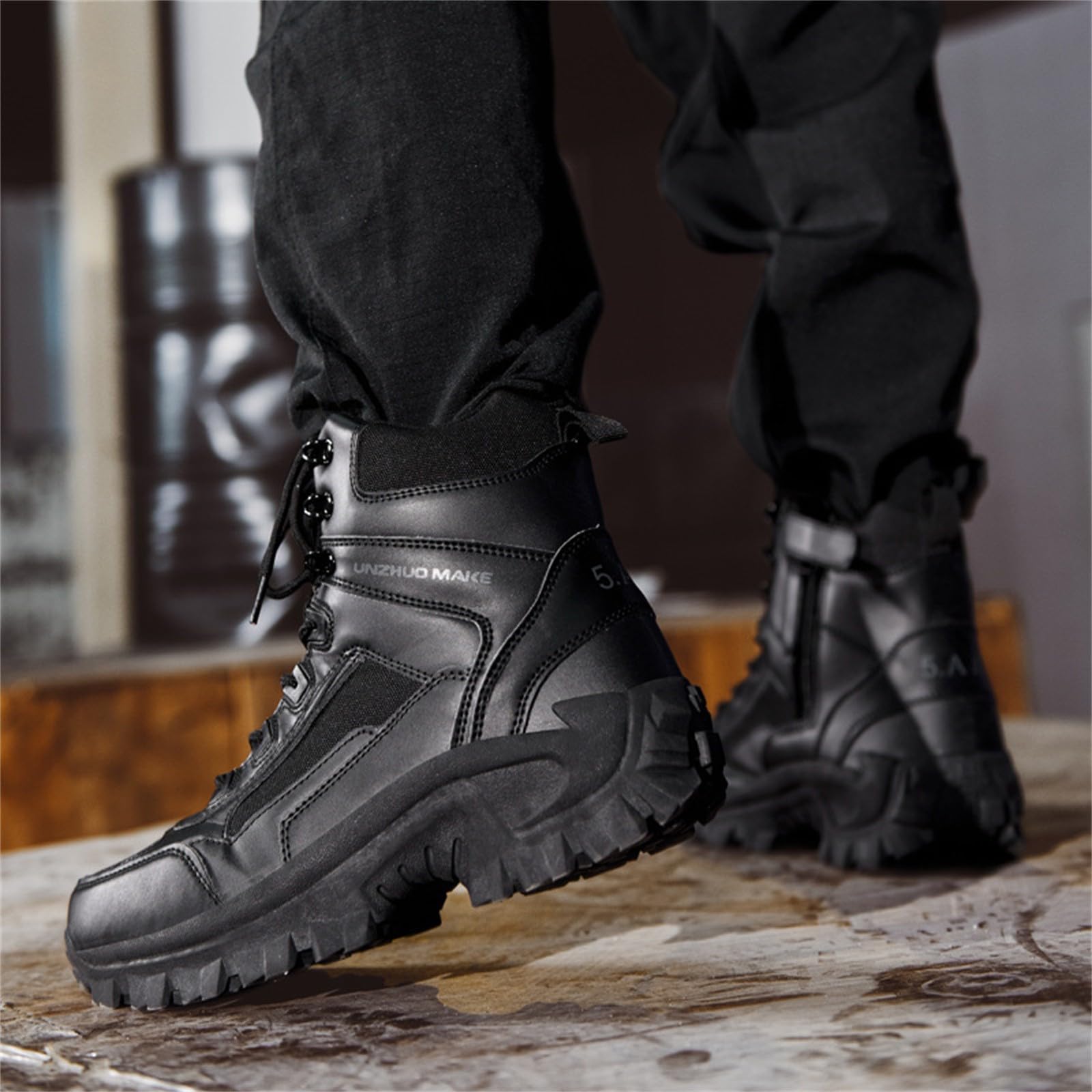 Generisch Wanderstiefel Herren Wasserdicht Leicht, Winterstiefel Herren Hoch, Schneestiefel Mit Schnürsenkel Wanderschuhe Mit Dicke Sohle Schnürstiefel Einfarbig Atmungsaktive Joggingschuhe
