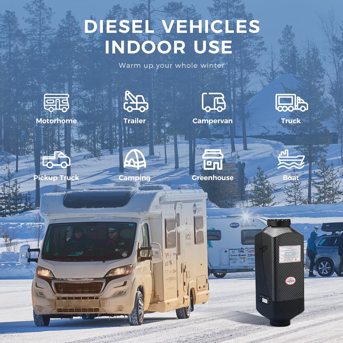 Sunster 12V 8KW Luft Dieselheizung Standheizung, Luftheizung Air Diesel Diesel Standheizung Lufterhitzer, Dieselheizung mit LCD-Display & Fernbedienung für Auto RV Boote LKW Wohnmobil Bus