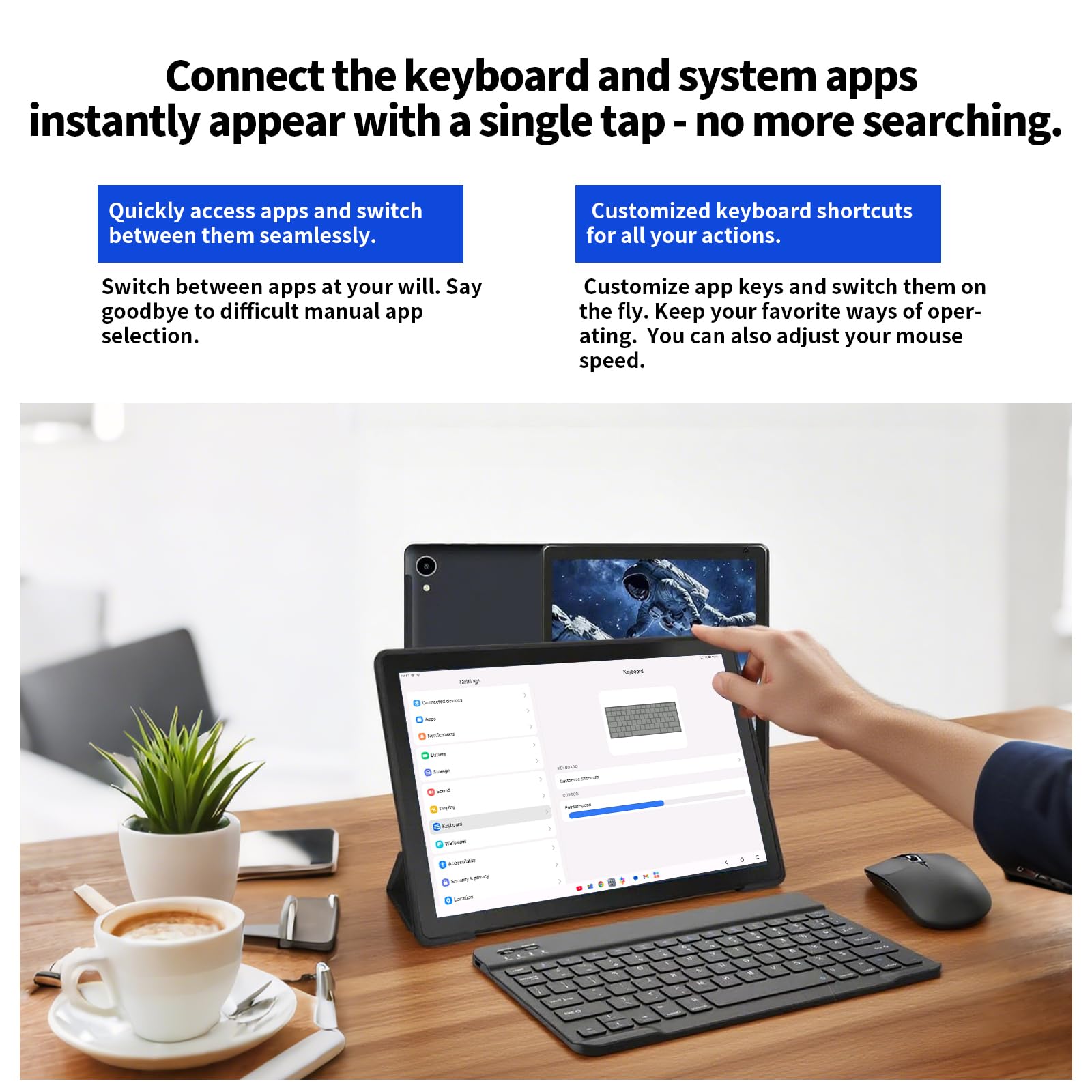 Whitedeer Tablet Android 16, 10 inch Tablet 30GB RAM 128GB ROM/2TB, Android Tablets Octa-Core Processor, Tablet 10 inch with Pen and Keyboard, WiFi 6&Bluetooth 5.0丨6000mAh丨5MP+8MP, Widevine L1-Black — view 4