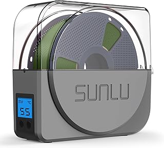 SUNLU Offizielle Filament Trockenbox mit Zirkulationsventilator, Filament Trockenlagerbox für 3D Drucker Filament 1.75 2.85 3.00mm, Entfernt Feuchtigkeit aus Filamenten, S1 Plus Grau