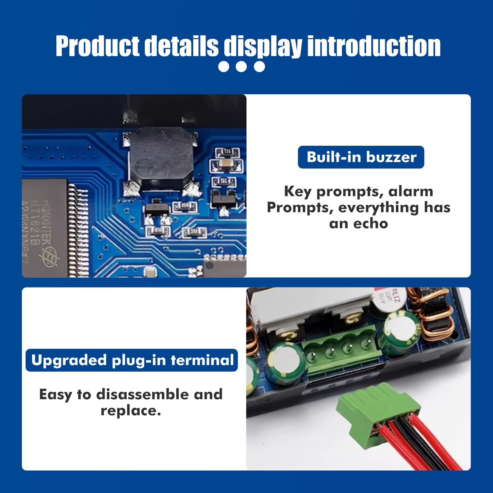Jadeshay Régulateur de Tension 12V DC 6-36V à DC 0-36V 120W 6A Régulateur réglable Convertisseur DC Convertisseur Abaisseur DC Convertisseur Élévateur Convertisseur de Tension 12V avec écran LCD
