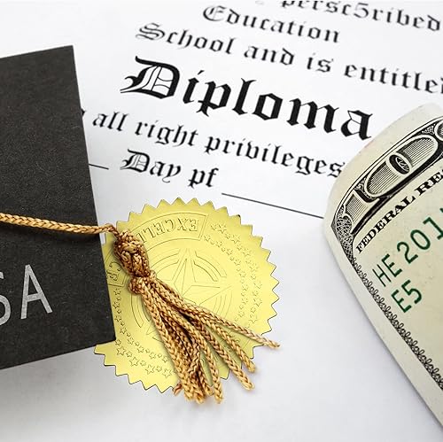 Miniatura 6 de 216 sellos dorados en relieve para certificados, calcomanías de lámina dorada, sellos de certificado de premio, sellos dorados en relieve dorado