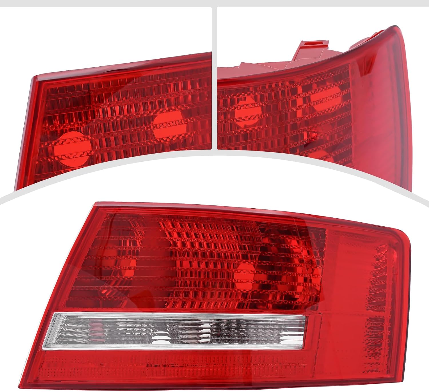 Passenger Side Tail Light for 2006 2007 2008 Audi A6/Audi A6 Quattro/Audi S6 Halogen Right Rear Taillight Lamp OEM Part Number 4F5 945 096, Red Housing Clear Lens Replacement